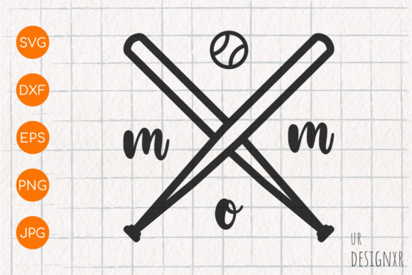 Crossed Baseball Bat Mom SVG Graphic for Crafts and Graphics