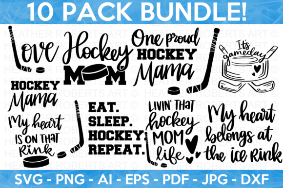 Hockey Mom SVG Bundle for Crafts and Graphics