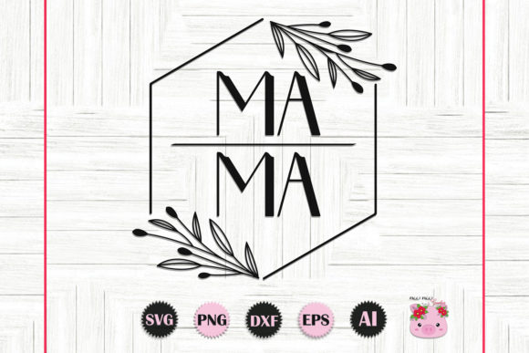 Mama Floral Hexagon SVG for Embroidery Projects