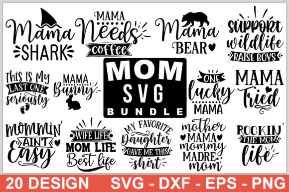 Mom SVG Bundle for Crafts and Graphics