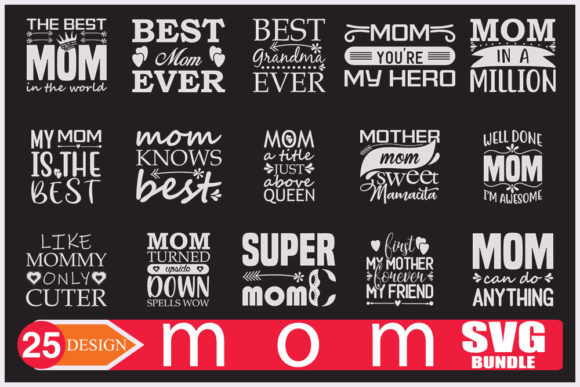 Mom Svg Designs Bundle for Crafts and Graphics