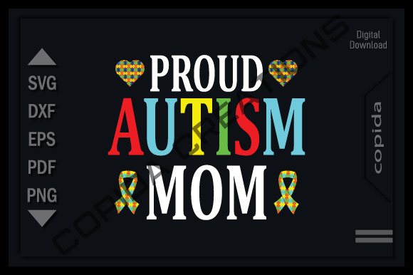 Proud Autism Mom Svg Cutting File for Crafts and Graphics