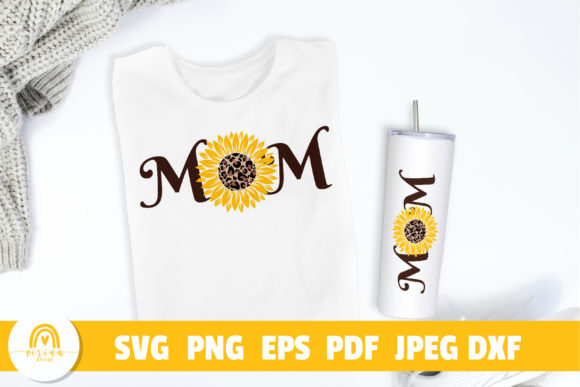 Sunflower Blessed Mom SVG PNG DXF EPS for Crafts and Graphics
